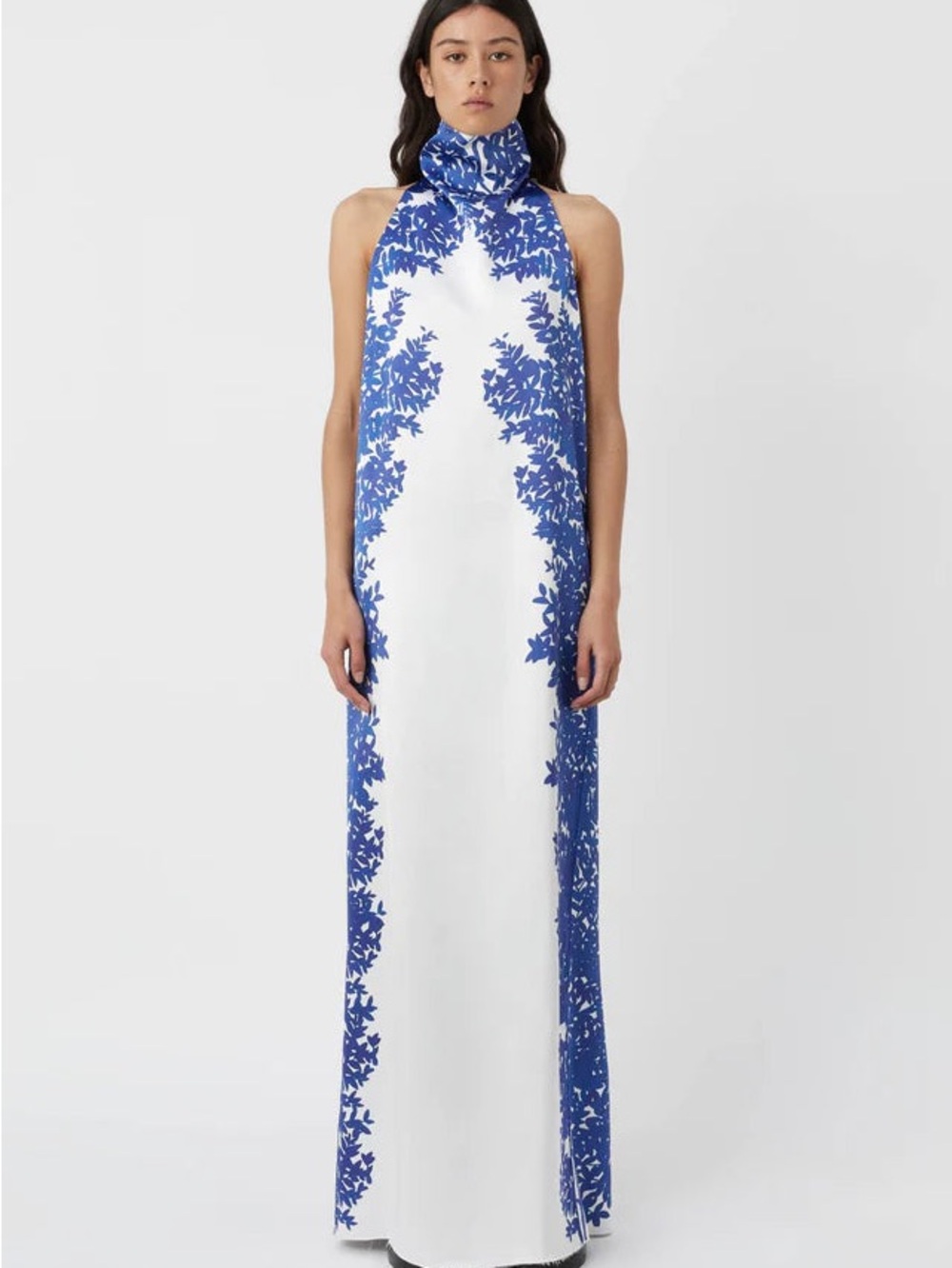 CAMILLA AND MARC Cassia Halter Neck Maxi Dress in Blue US 4, NWT